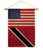 Trindad & Tobago US Friendship - Nationality Flags of the World Vertical Impressions Decorative Flags HG140669 Made In USA