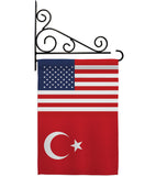 Turkey US Friendship - Nationality Flags of the World Vertical Impressions Decorative Flags HG140671 Made In USA