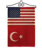 Turkey US Friendship - Nationality Flags of the World Vertical Impressions Decorative Flags HG140671 Made In USA