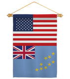 Tuvalu US Friendship - Nationality Flags of the World Vertical Impressions Decorative Flags HG140674 Made In USA