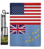 Tuvalu US Friendship - Nationality Flags of the World Vertical Impressions Decorative Flags HG140674 Made In USA