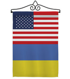 Ukraine US Friendship - Nationality Flags of the World Vertical Impressions Decorative Flags HG140676 Made In USA