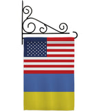 Ukraine US Friendship - Nationality Flags of the World Vertical Impressions Decorative Flags HG140676 Made In USA