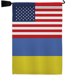 Ukraine US Friendship - Nationality Flags of the World Vertical Impressions Decorative Flags HG140676 Made In USA