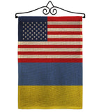 Ukraine US Friendship - Nationality Flags of the World Vertical Impressions Decorative Flags HG140676 Made In USA