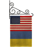 Ukraine US Friendship - Nationality Flags of the World Vertical Impressions Decorative Flags HG140676 Made In USA