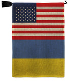 Ukraine US Friendship - Nationality Flags of the World Vertical Impressions Decorative Flags HG140676 Made In USA