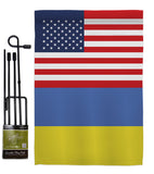 Ukraine US Friendship - Nationality Flags of the World Vertical Impressions Decorative Flags HG140676 Made In USA