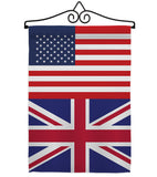 United Kingdom US Friendship - Nationality Flags of the World Vertical Impressions Decorative Flags HG140678 Made In USA