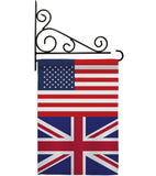 United Kingdom US Friendship - Nationality Flags of the World Vertical Impressions Decorative Flags HG140678 Made In USA