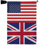 United Kingdom US Friendship - Nationality Flags of the World Vertical Impressions Decorative Flags HG140678 Made In USA