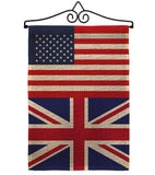 United Kingdom US Friendship - Nationality Flags of the World Vertical Impressions Decorative Flags HG140678 Made In USA