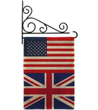 United Kingdom US Friendship - Nationality Flags of the World Vertical Impressions Decorative Flags HG140678 Made In USA