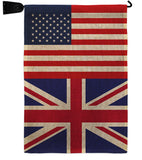 United Kingdom US Friendship - Nationality Flags of the World Vertical Impressions Decorative Flags HG140678 Made In USA