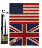 United Kingdom US Friendship - Nationality Flags of the World Vertical Impressions Decorative Flags HG140678 Made In USA