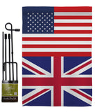 United Kingdom US Friendship - Nationality Flags of the World Vertical Impressions Decorative Flags HG140678 Made In USA