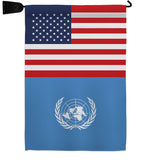 United Nations US Friendship - Nationality Flags of the World Vertical Impressions Decorative Flags HG140679 Made In USA