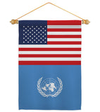 United Nations US Friendship - Nationality Flags of the World Vertical Impressions Decorative Flags HG140679 Made In USA