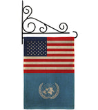 United Nations US Friendship - Nationality Flags of the World Vertical Impressions Decorative Flags HG140679 Made In USA