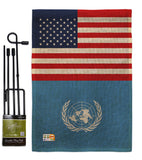 United Nations US Friendship - Nationality Flags of the World Vertical Impressions Decorative Flags HG140679 Made In USA