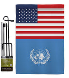 United Nations US Friendship - Nationality Flags of the World Vertical Impressions Decorative Flags HG140679 Made In USA