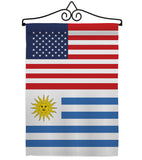 Uruguay US Friendship - Nationality Flags of the World Vertical Impressions Decorative Flags HG140680 Made In USA