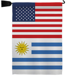 Uruguay US Friendship - Nationality Flags of the World Vertical Impressions Decorative Flags HG140680 Made In USA