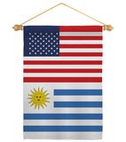 Uruguay US Friendship - Nationality Flags of the World Vertical Impressions Decorative Flags HG140680 Made In USA