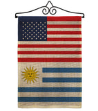 Uruguay US Friendship - Nationality Flags of the World Vertical Impressions Decorative Flags HG140680 Made In USA