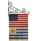 Uruguay US Friendship - Nationality Flags of the World Vertical Impressions Decorative Flags HG140680 Made In USA