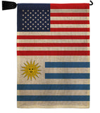 Uruguay US Friendship - Nationality Flags of the World Vertical Impressions Decorative Flags HG140680 Made In USA