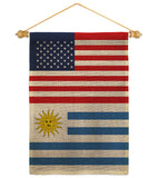 Uruguay US Friendship - Nationality Flags of the World Vertical Impressions Decorative Flags HG140680 Made In USA