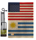 Uruguay US Friendship - Nationality Flags of the World Vertical Impressions Decorative Flags HG140680 Made In USA