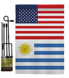 Uruguay US Friendship - Nationality Flags of the World Vertical Impressions Decorative Flags HG140680 Made In USA