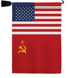 USSR US Friendship - Nationality Flags of the World Vertical Impressions Decorative Flags HG140681 Made In USA