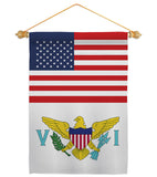 Virgin Islands US Friendship - Nationality Flags of the World Vertical Impressions Decorative Flags HG140690 Made In USA