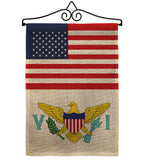 Virgin Islands US Friendship - Nationality Flags of the World Vertical Impressions Decorative Flags HG140690 Made In USA