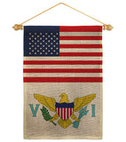 Virgin Islands US Friendship - Nationality Flags of the World Vertical Impressions Decorative Flags HG140690 Made In USA