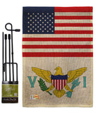 Virgin Islands US Friendship - Nationality Flags of the World Vertical Impressions Decorative Flags HG140690 Made In USA