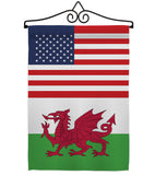 Wales US Friendship - Nationality Flags of the World Vertical Impressions Decorative Flags HG140691 Made In USA