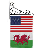 Wales US Friendship - Nationality Flags of the World Vertical Impressions Decorative Flags HG140691 Made In USA