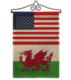 Wales US Friendship - Nationality Flags of the World Vertical Impressions Decorative Flags HG140691 Made In USA