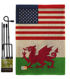 Wales US Friendship - Nationality Flags of the World Vertical Impressions Decorative Flags HG140691 Made In USA