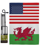 Wales US Friendship - Nationality Flags of the World Vertical Impressions Decorative Flags HG140691 Made In USA