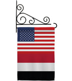 Yemen US Friendship - Nationality Flags of the World Vertical Impressions Decorative Flags HG140692 Made In USA