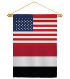 Yemen US Friendship - Nationality Flags of the World Vertical Impressions Decorative Flags HG140692 Made In USA