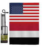 Yemen US Friendship - Nationality Flags of the World Vertical Impressions Decorative Flags HG140692 Made In USA