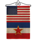 Yugoslavia US Friendship - Nationality Flags of the World Vertical Impressions Decorative Flags HG140693 Made In USA