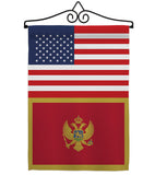 Montenegro US Friendship - Nationality Flags of the World Vertical Impressions Decorative Flags HG140697 Made In USA