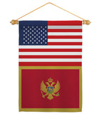 Montenegro US Friendship - Nationality Flags of the World Vertical Impressions Decorative Flags HG140697 Made In USA